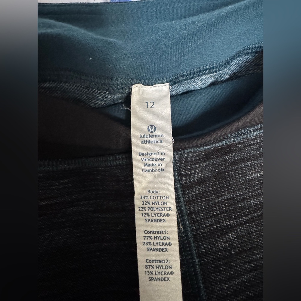 Lululemon Athletica Heathered Gray And Blue Leggings - Picture 5 of 5